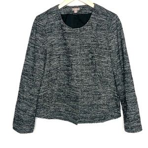 J. Jill Wool Blend Knit Long Sleeve Jacket Blazer Size Medium Front Pockets